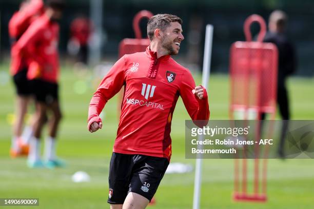 Ryan Christie of Bournemouth during a training session at Vitality Stadium on May 16, 2023 in Bournemouth, England.
