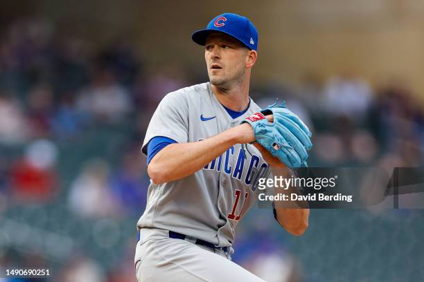 Drew Smyly of the Chicago Cubs delivers a pitch against the Minnesota Twins in the first inning at Target Field on May 12, 2023 in Minneapolis,...