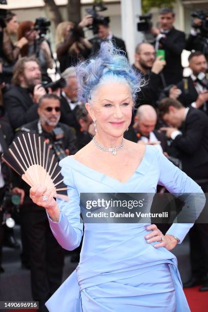 Helen Mirren attends the "Jeanne du Barry" Screening & opening ceremony red carpet at the 76th annual Cannes film festival at Palais des Festivals on...