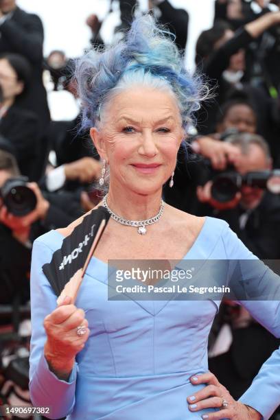 Helen Mirren attends the "Jeanne du Barry" Screening & opening ceremony red carpet at the 76th annual Cannes film festival at Palais des Festivals on...