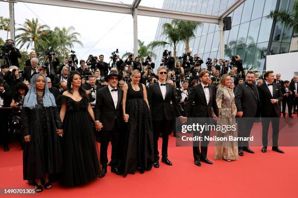 Members of the Jury Rungano Nyoni, Maryam Touzani, Atiq Rahimi, Julia Ducournau, Damian Szifron, President of the Jury Ruben Östlund, Brie Larson,...