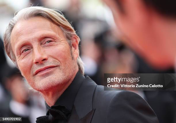 Mads Mikkelsen attends the "Jeanne du Barry" Screening & opening ceremony red carpet at the 76th annual Cannes film festival at Palais des Festivals...