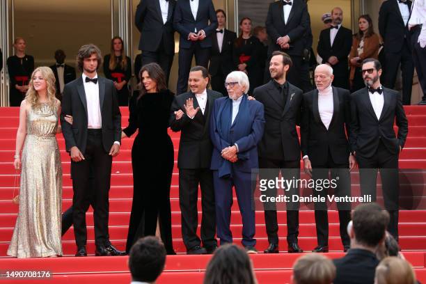 Pauline Pollmann, Diego Le Fur, Director Maïwenn, Johnny Depp, Pierre Richard, Benjamin Lavernhe, Pascal Greggory and Melvil Poupaud attend the...
