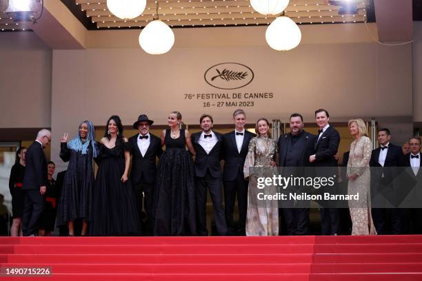 Members of the Jury Rungano Nyoni, Maryam Touzani, Atiq Rahimi, Julia Ducournau, President of the Jury Ruben Östlund, Damian Szifron, Brie Larson,...