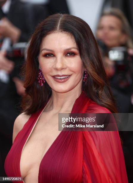 Catherine Zeta-Jones attends the "Jeanne du Barry" Screening & opening ceremony red carpet at the 76th annual Cannes film festival at Palais des...