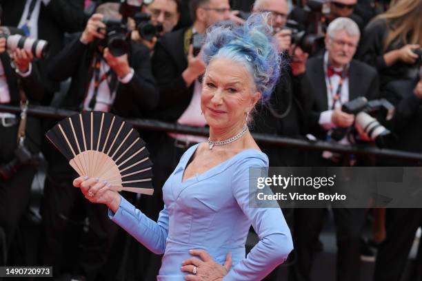 Helen Mirren attends the "Jeanne du Barry" Screening & opening ceremony red carpet at the 76th annual Cannes film festival at Palais des Festivals on...