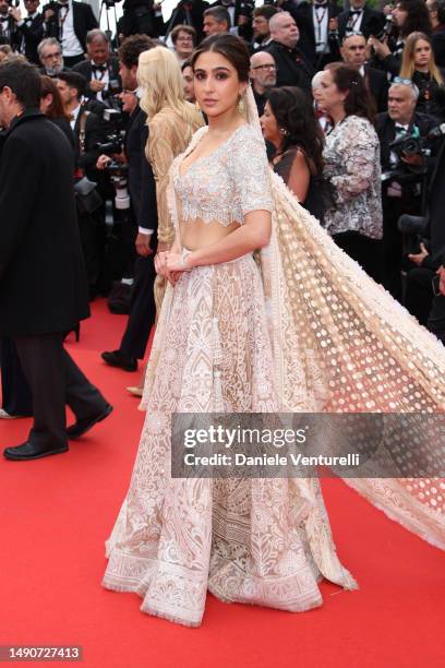 Sara Ali Khan attends the "Jeanne du Barry" Screening & opening ceremony red carpet at the 76th annual Cannes film festival at Palais des Festivals...