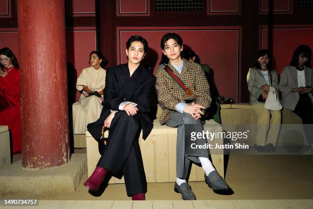 Jun Shison and Fumiya Takahashi attend the Gucci Seoul Cruise 2024 fashion show at Gyeongbokgung Palace on May 16, 2023 in Seoul, South Korea.