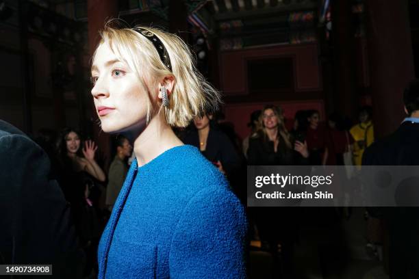 Saoirse Ronan attends the Gucci Seoul Cruise 2024 fashion show at Gyeongbokgung Palace on May 16, 2023 in Seoul, South Korea.