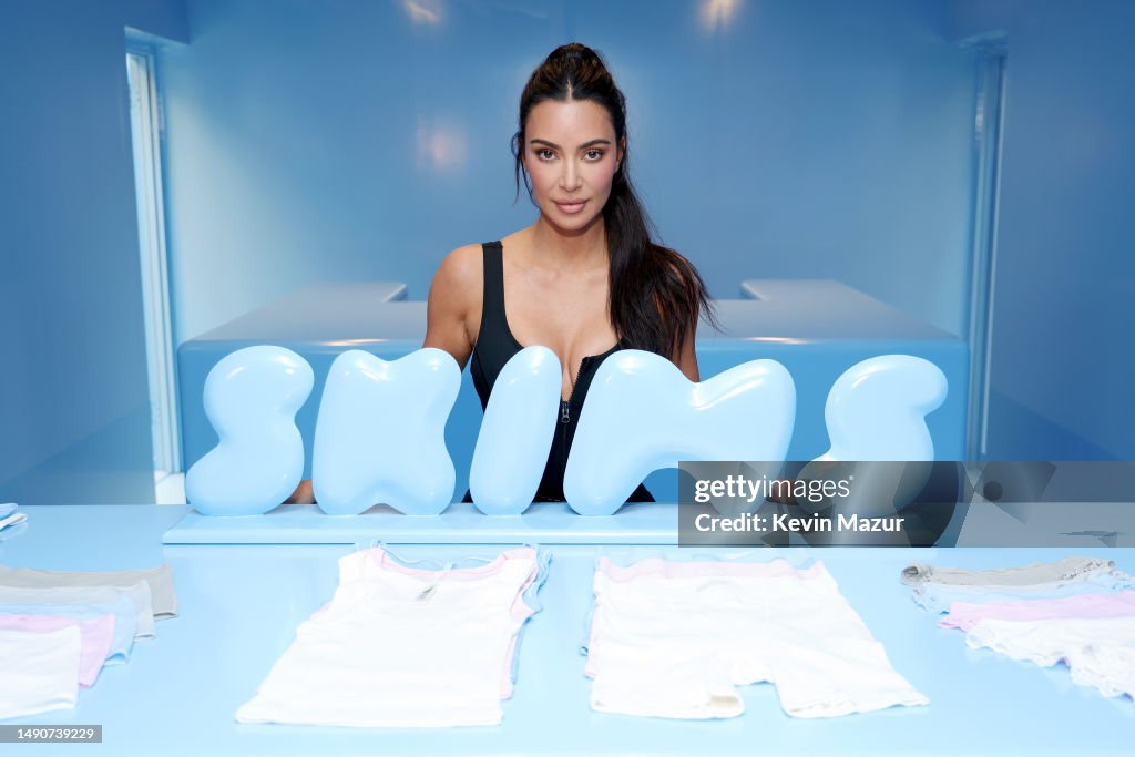 Skims Rockefeller Kim Kardashian visits the Skims Summer Pop-Up Shop in the Channel ...