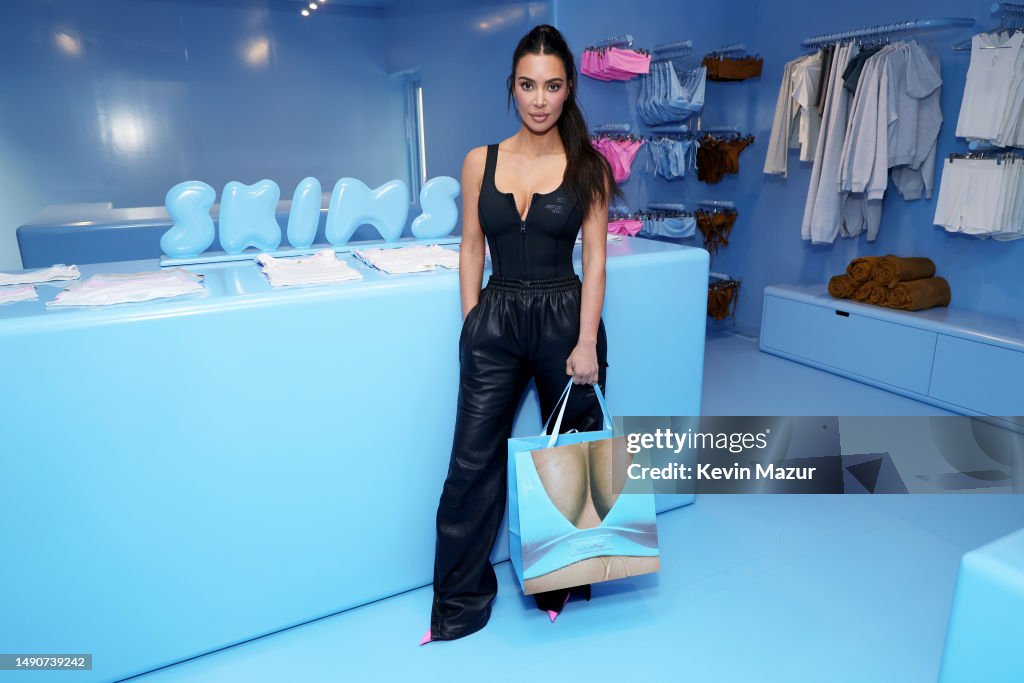 Skims Rockefeller Kim Kardashian visits the Skims Summer Pop-Up Shop in the Channel ...
