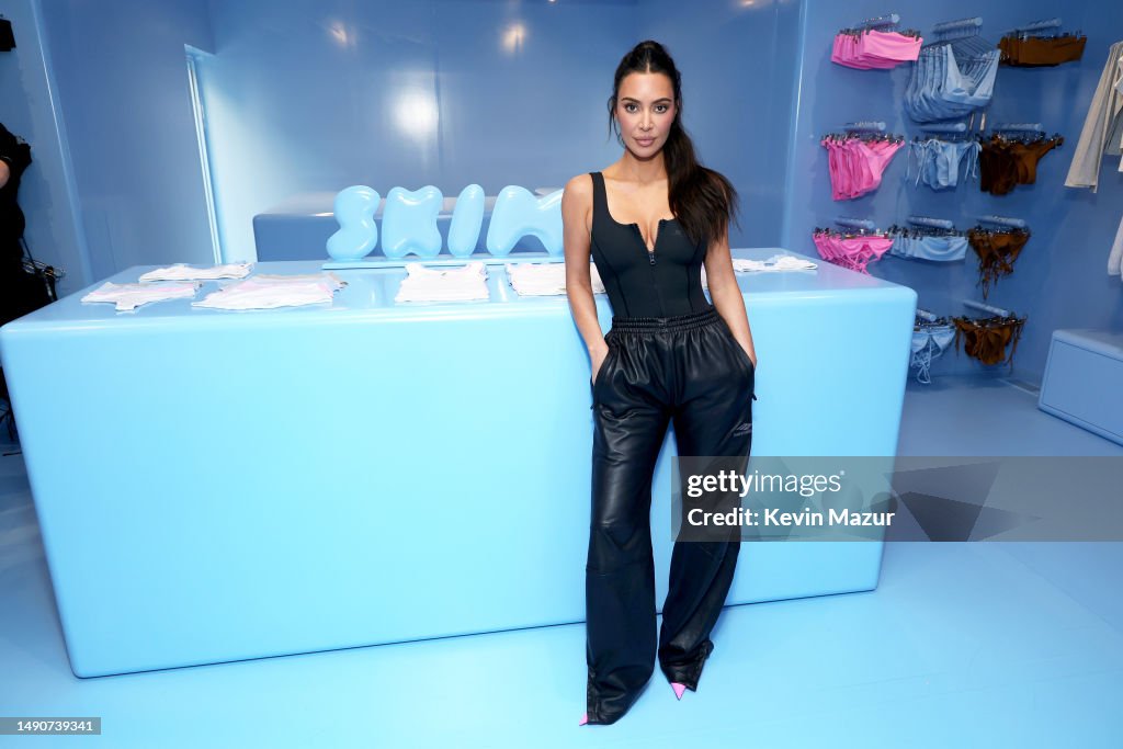 Skims Rockefeller Kim Kardashian visits the Skims Summer Pop-Up Shop in the Channel ...