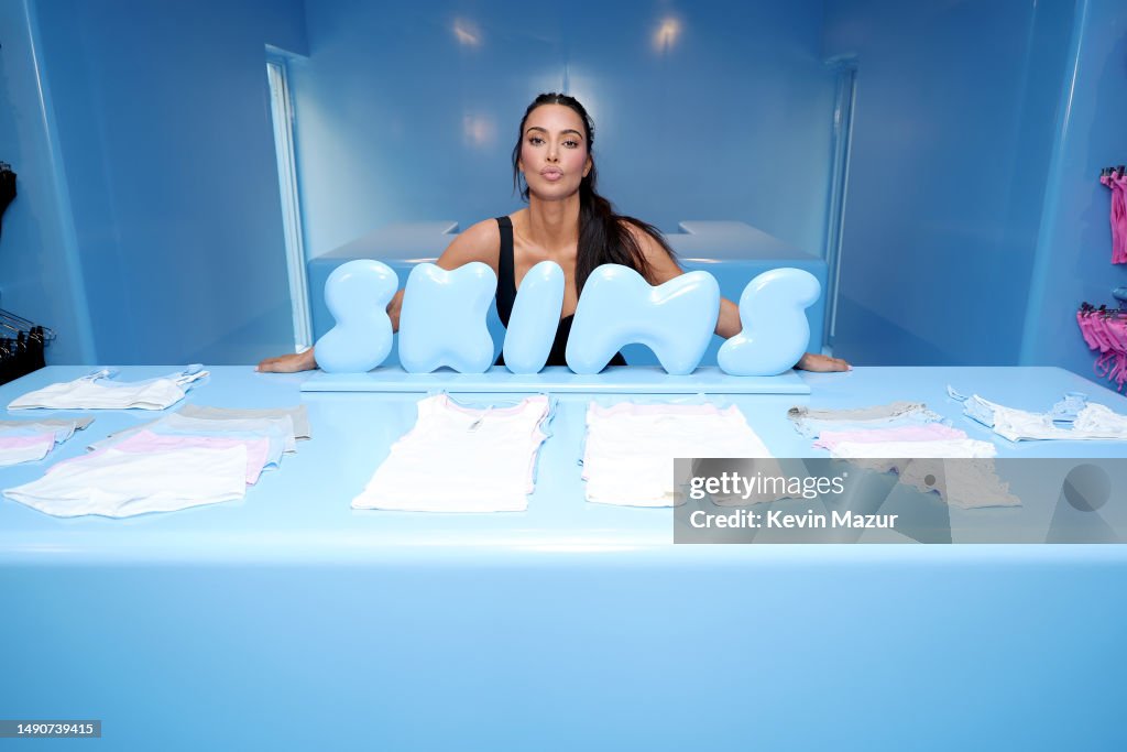 Skims Rockefeller Kim Kardashian visits the Skims Summer Pop-Up Shop in the Channel ...