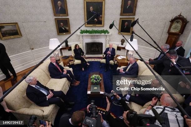 President Joe Biden and Vice President Kamala Harris host Congressional leaders, including Senate Minority Leader Mitch McConnell , Speaker of the...