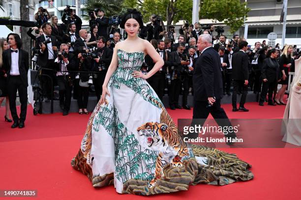 Fan Bingbing attends the "Jeanne du Barry" screening & opening ceremony red carpet at the 76th Annual Cannes Film Festival at Palais des Festivals on...