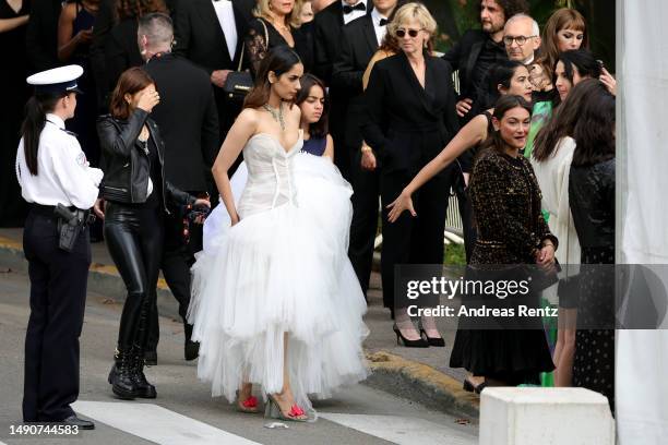 Manushi Chhillar attends the "Jeanne du Barry" Screening & opening ceremony red carpet at the 76th annual Cannes film festival at Palais des...