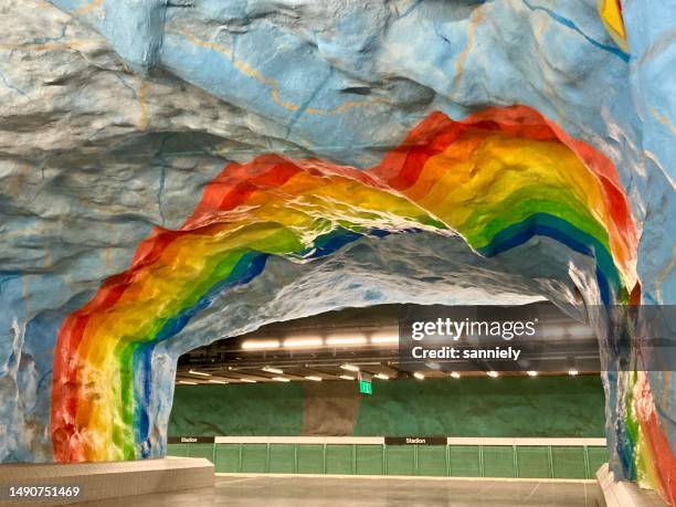 sweden - stockholm - underground station ( metro ) - subway station stock pictures, royalty-free photos & images