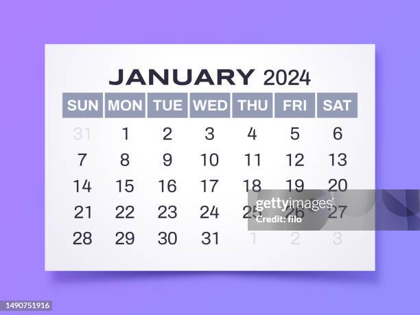 january 2024 simple modern gradient calendar - january 幅插畫檔、美工圖案、卡通及圖標