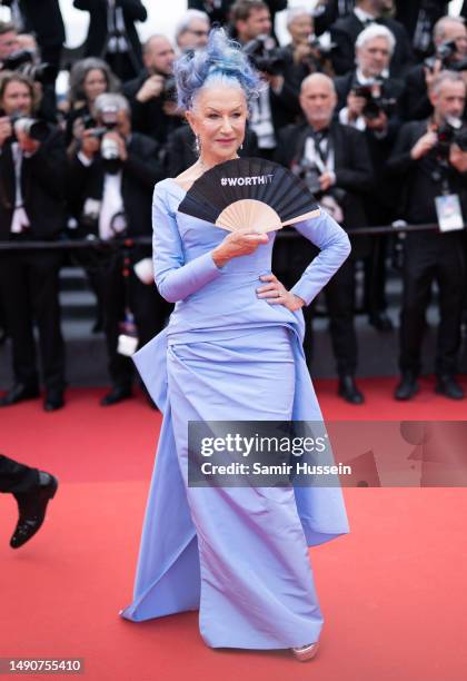 Helen Mirren during "Jeanne du Barry" screening and Opening Ceremony red carpet during the 76th Annual Cannes Film Festival at Palais des Festivals...