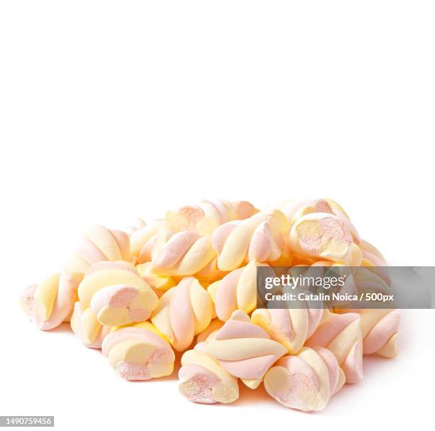 close-up of food over white background,romania - marshmallow fotografías e imágenes de stock