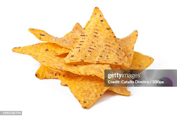 nachos and tomato dip decorated with thyme leaves,romania - nachos stock pictures, royalty-free photos & images