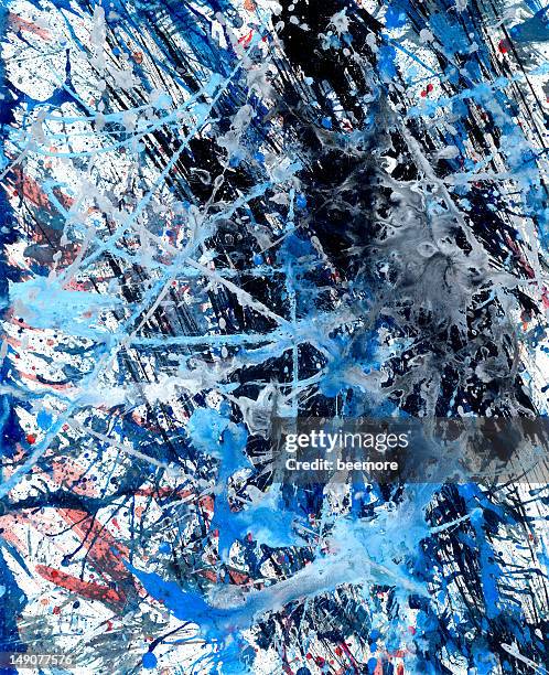 painting of abstract expressionist style - action painting stock illustrations