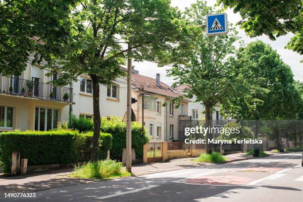 european street with houses. architecture. city life. street. the buildings. - moselle france ストックフォトと画像