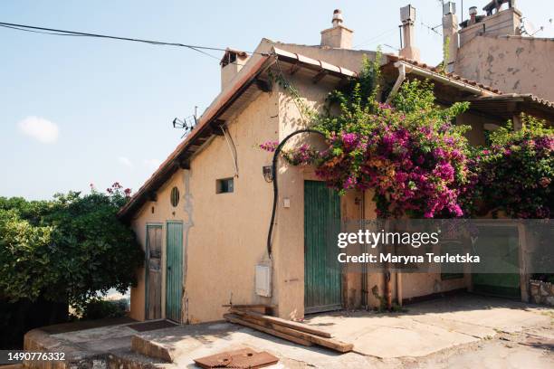 old house in italian style. ancient architecture. - painted brick house stock pictures, royalty-free photos & images