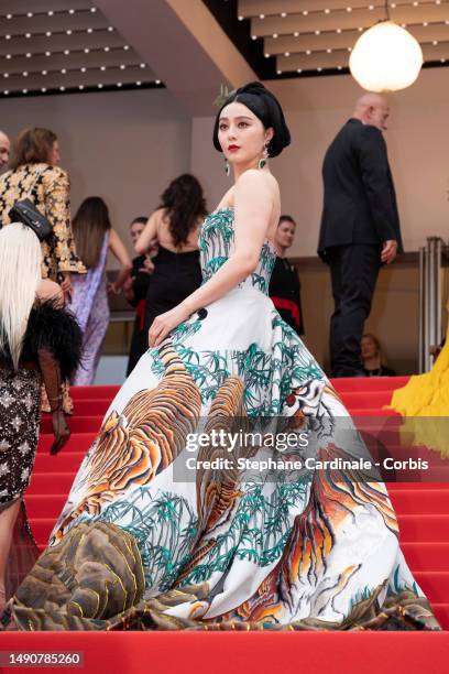 Fan Bingbing attends the "Jeanne du Barry" Screening & opening ceremony red carpet at the 76th annual Cannes film festival at Palais des Festivals on...