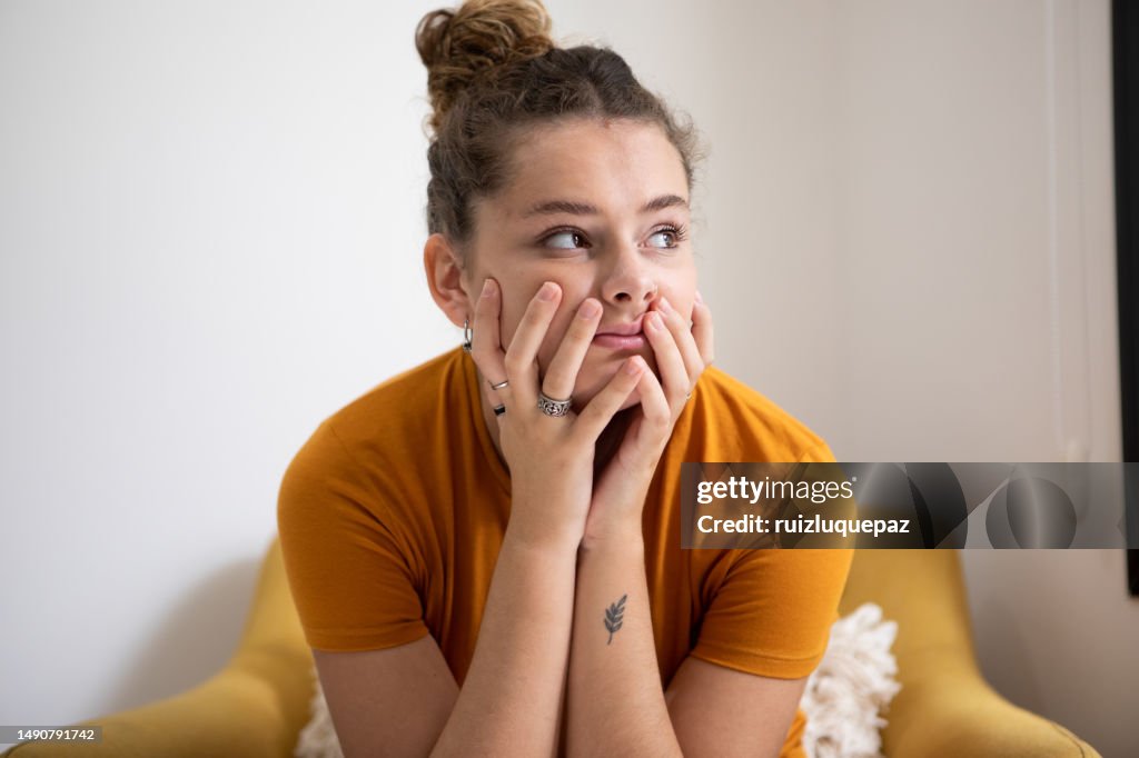 Distraught female teenager
