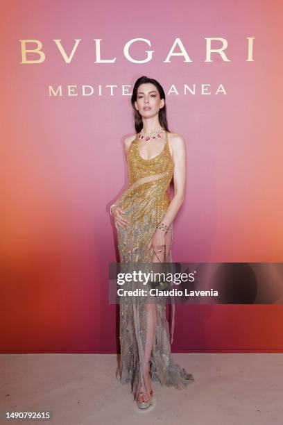 Anne Hathaway attends the "Bulgari Mediterranea High Jewelry" event at Palazzo Ducale on May 16, 2023 in Venice.