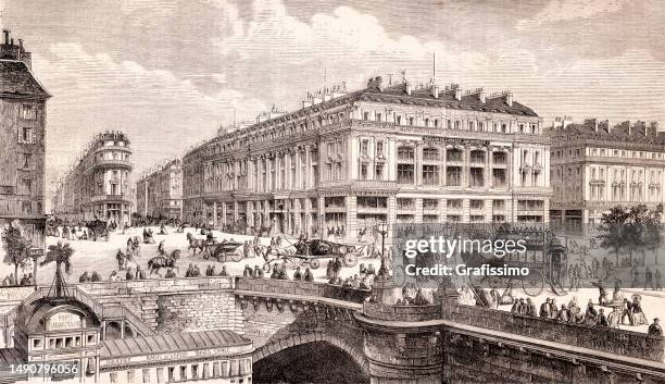 the pont neuf with rue de la monnaie paris 1869 - neuf 幅插畫檔、美工圖案、卡通及圖標