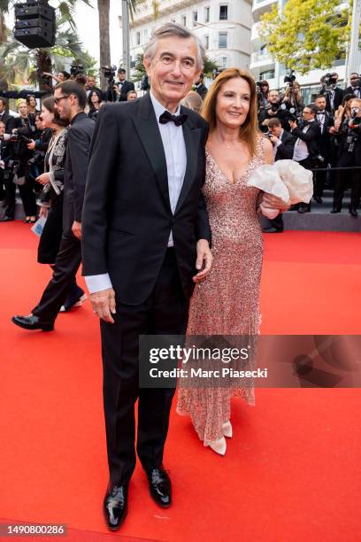 Philippe Douste-Blazy and Marie-Laure Bec attend the "Jeanne du Barry" Screening & opening ceremony red carpet at the 76th annual Cannes film...