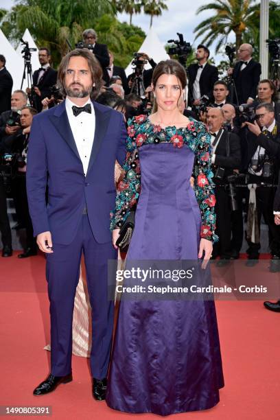 Dimitri Rassam and Charlotte Casiraghi attend the "Jeanne du Barry" Screening & opening ceremony red carpet at the 76th annual Cannes film festival...
