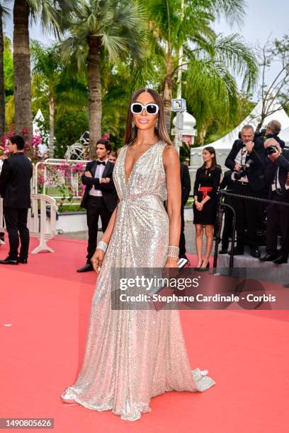Naomi Campbell attends the "Jeanne du Barry" Screening & opening ceremony red carpet at the 76th annual Cannes film festival at Palais des Festivals...