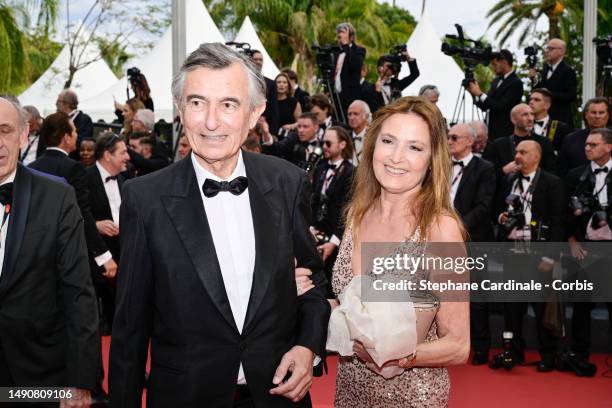 Philippe Douste-Blazy and Marie-Yvonne Douste-Blazy attend the "Jeanne du Barry" Screening & opening ceremony red carpet at the 76th annual Cannes...