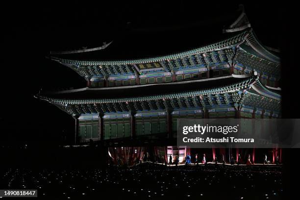 Models walk the runway during the Gucci Seoul Cruise 2024 fashion show at Gyeongbokgung Palace on May 16, 2023 in Seoul, South Korea.