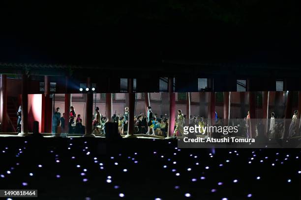 Models walk the runway during the Gucci Seoul Cruise 2024 fashion show at Gyeongbokgung Palace on May 16, 2023 in Seoul, South Korea.