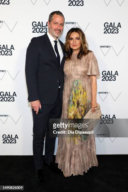 Peter Hermann and Mariska Hargitay attend the 2023 Whitney Gala and Studio Party at The Whitney Museum of American Art on May 16, 2023 in New York...
