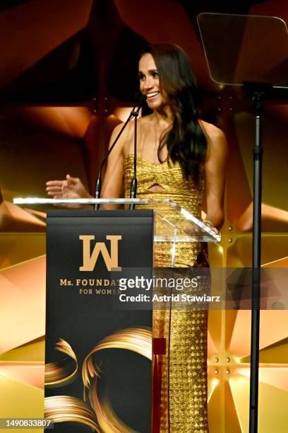 Woman of Vision Meghan, The Duchess of Sussex speaks onstage during the Ms. Foundation Women of Vision Awards: Celebrating Generations of Progress &...