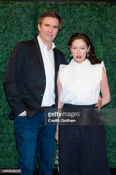 Jack Davenport and Michelle Gomez are seen in Midtown on May 16, 2023 in New York City.