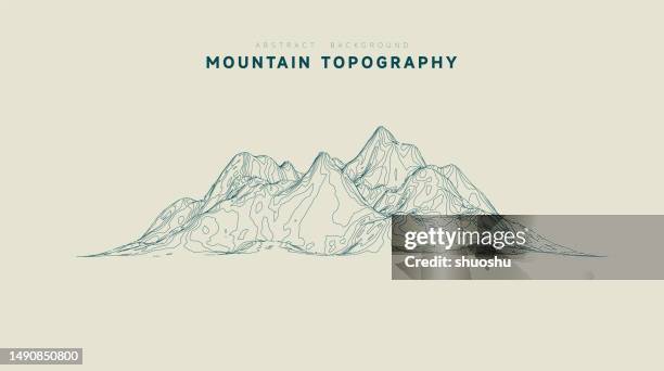 illustrations, cliparts, dessins animés et icônes de contour abstrait style ligne topographie de montagne motif arrière-plan - topographie