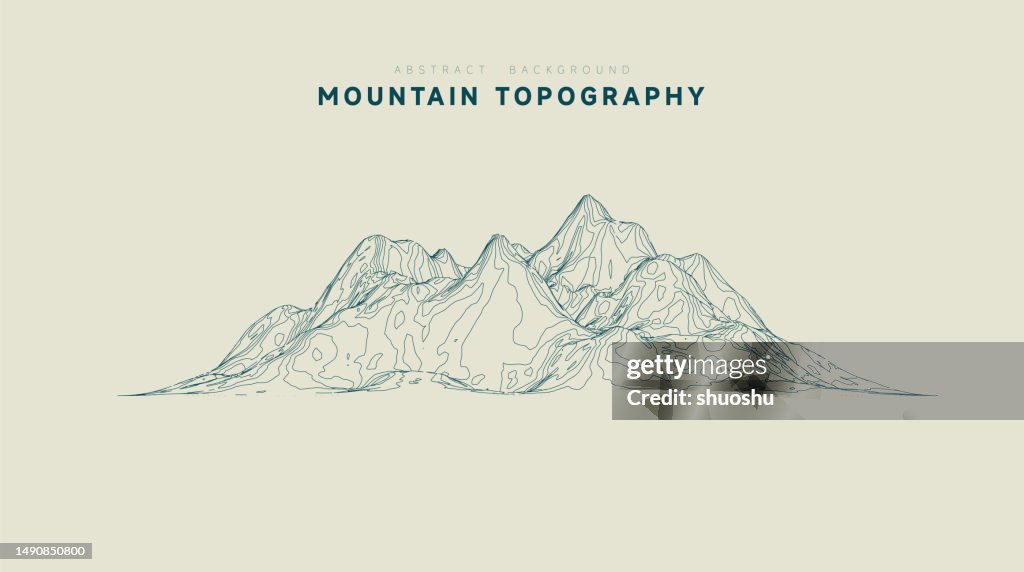 Contorno astratto Stile linea montagna topografia sfondo modello