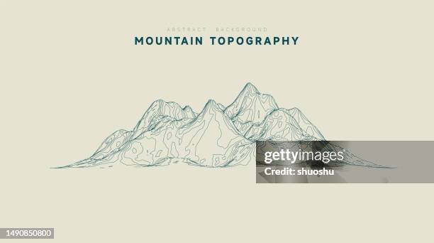 ilustrações, clipart, desenhos animados e ícones de contorno abstrato estilo linha topografia da montanha fundo padrão - mountain