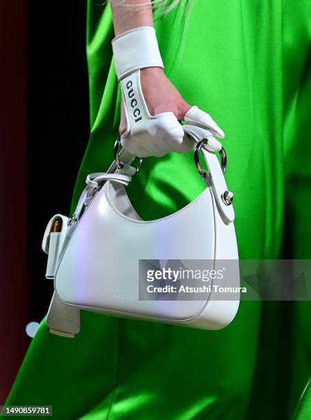 Model, bag detail, walks the runway during the Gucci Seoul Cruise 2024 fashion show at Gyeongbokgung Palace on May 16, 2023 in Seoul, South Korea.