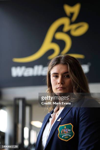 Newly appointed Wallaroos captain Piper Duck poses after a media opportunity at Rugby Australia HQ on May 17, 2023 in Sydney, Australia.