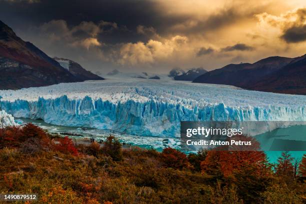 glacier perito moreno national park at sunset. argentina, patagonia - argentina-america-del-sud foto e immagini stock