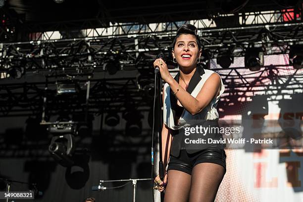 Carmen Maria Vega performs at the Fnac Live Festival 2012 at Parvis De L'Hotel de Ville on July 22, 2012 in Paris, France.