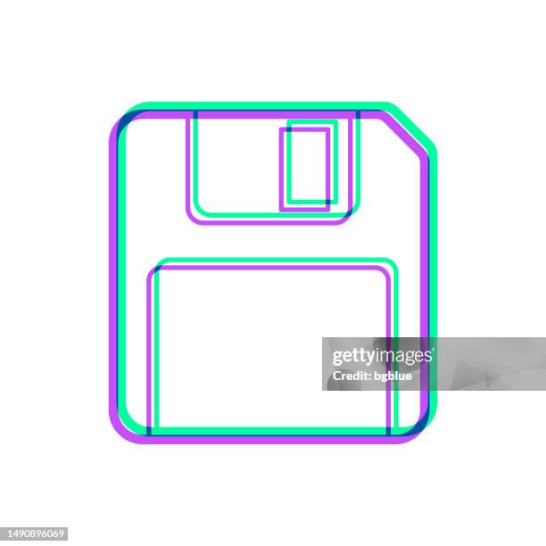 floppy disk. icon with two color overlay on white background - old floppy disk stock illustrations