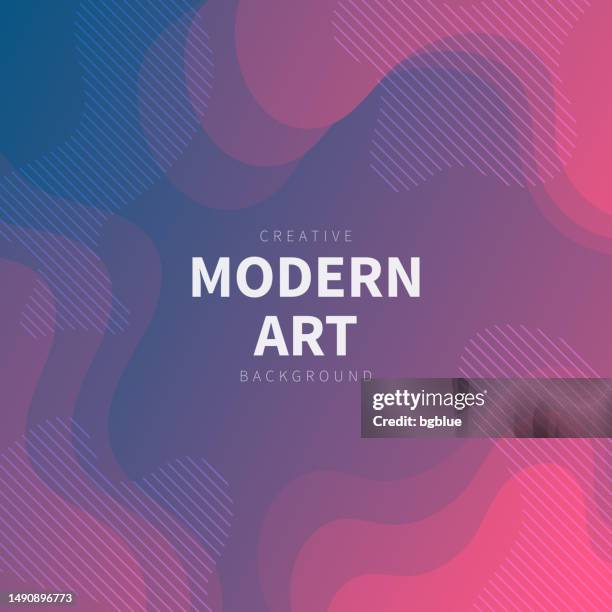 fluid abstract design with pink gradient - trendy background - dramatic dawn sky stock illustrations